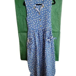vintage kali jo daisy blue dress 70s